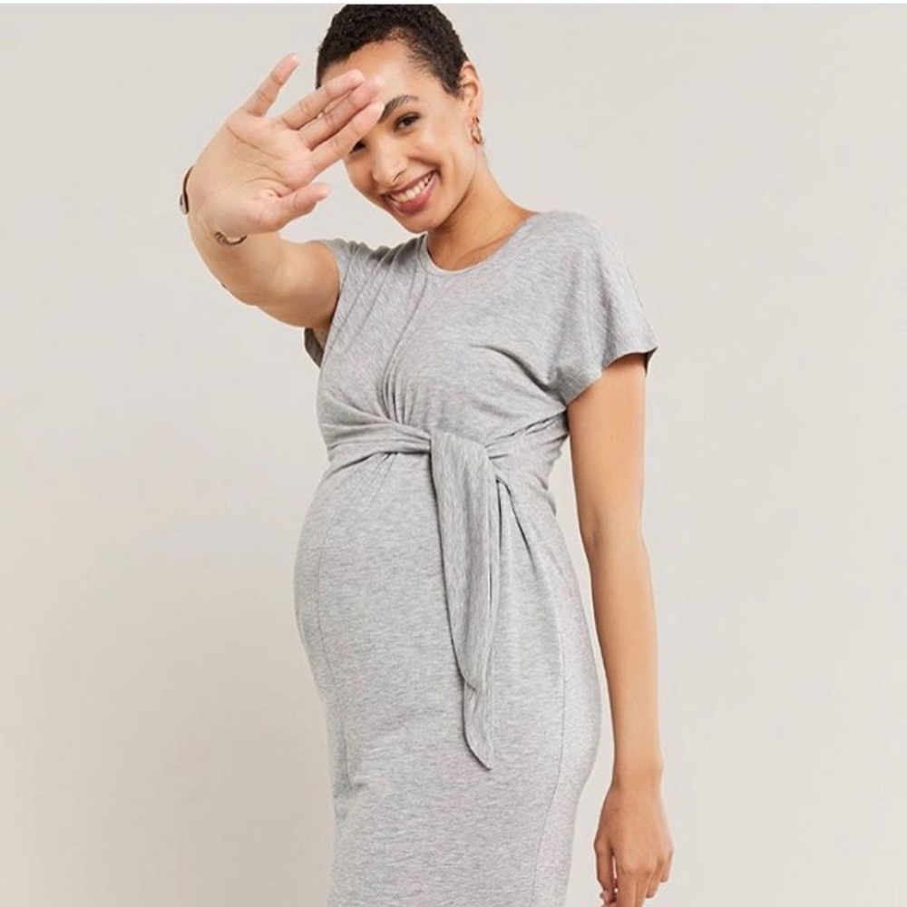 Pink Dress with Tie Front / Thyme Maternity